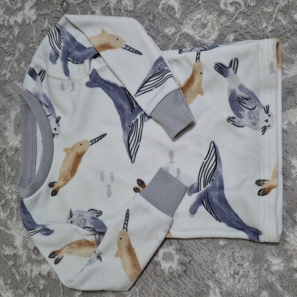 Carters Unisex Nautical Soft Cream and Grey PJS Size 2T - Picture 2 of 4